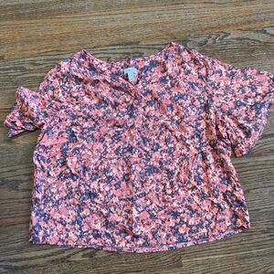 d & co peach bushed print